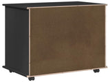 Rolling Cabinet Black 63.5 x 39 x 65.5 cm Solid Pine Wood 42028383
