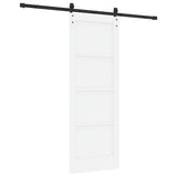 Sliding Door White and Black 73.5 x 198.5 cm Solid Pine Wood 3333187