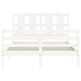 Bed Frame without Mattress White Small Double Solid Wood 3194087