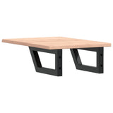 Basin Shelf Wall Mounted Steel and Solid Wood Oak 3302539
