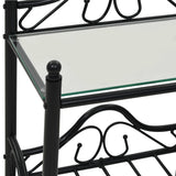 Bedside Tables 2pcs Steel and Tempered Glass 45x30.5x60cm Black 246727