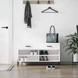 Shoe Bench White 102x35x55 cm Engineered Wood 829748