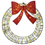 Wreath with 80 LEDs Warm white 90 x 90 x 9 cm Rattan 42019140