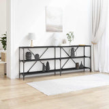 Console Table Black Oak 200 x 30 x 75 cm Engineered Wood 863447
