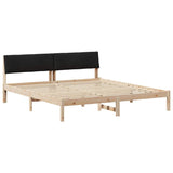 Bed frame Brown and black 180 x 200 cm Solid pine wood 3394335