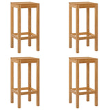 Bar Stool 4 pcs Natural Solid Teak Wood 42030010