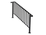 Matte Black Outdoor 4 Level Iron Handrail 59416717