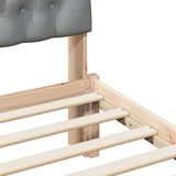 Bed Frame Light Grey 120 x 200 cm Solid Pine Wood 878819