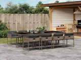 Garden Dining Set Grey Poly Rattan 8-seater Foldable 3211280