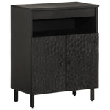 Side Cabinet Black 60x33x75 cm Solid Wood Mango 356844