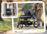 Pet Stroller Jogger for Medium Small Dogs, Foldable Cat Pram Dog Pushchair with Adjustable Canopy, 3 T3398P347583