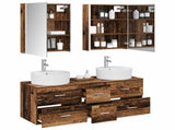 Bathroom Furniture Set 5 pcs Old Wood Engineered Wood and Glass 3406933