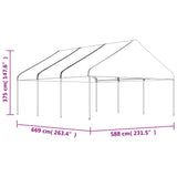 Gazebo with Roof White 6.69x5.88x3.75 m Polyethylene 3155519