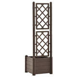 Garden Planter with Trellis 43x43x142 cm PP Mocha 313980