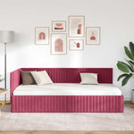 Corner Bed Frame with Headboard Wine red 100 x 200 cm Velvet 42016280