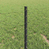 Fence with Post Grey 0.4 x 100 m Steel and PVC 3336916