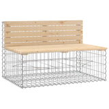 ZNTS Garden Bench with Gabion Basket Solid Wood Pine 3196248