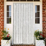Fly Curtain Light Grey and White 100x220 cm Chenille 377316