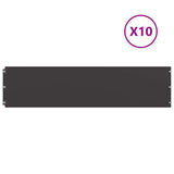 Lawn Edgings 10 pcs Black 25x103 cm Cold-rolled Steel 860166