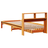 Bookcase Bed without Mattress Wax Brown 90x200 cm Solid Wood Pine 3309820