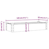 Garden Raised Bed with Liner Brown 120x45x25 cm Solid Wood Fir 364287