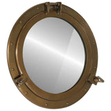 Porthole Mirror Wall Hanging 50 cm Aluminium and Glass 357854
