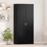 Highboard with Shelf Black oak 80 x 39 x 178 cm Engineered wood 3365572