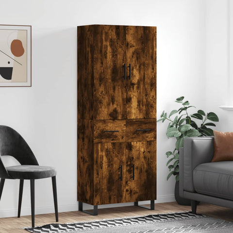 Highboard Smoked Oak 69.5x34x180 cm Engineered Wood 3198174
