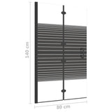 Folding Shower Enclosure ESG 80x140 cm Black 150740
