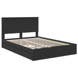 Storage Bed with Headboard Black 140 x 190 cm Engineered Wood 3409546