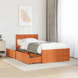 Bed Frame without Mattress Wax Brown 90x190 cm Single Solid Wood Pine 846806