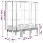 ZNTS Raised Bed with Greenhouse Cover Rattan Look 120x40x140 cm 4015820