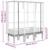 ZNTS Raised Bed with Greenhouse Cover Rattan Look 120x40x140 cm 4015848