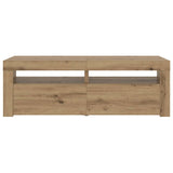 TV Cabinet with LED Lights Artisan Oak 120x35x40 cm Engineered Wood 856314