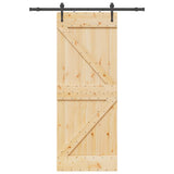 Sliding Door NARVIK Natural and Black 80 x 210 cm 3445242