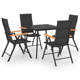 ZNTS 5 Piece Garden Dining Set Black and Brown 3060089