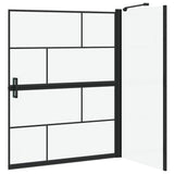 Bath Shower Screen Black and Transparent 100 x 68 x 128 cm 42018557