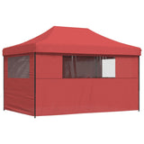 Foldable Party Tent Pop-Up with 4 Sidewalls Burgundy 4004979