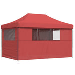 ZNTS Foldable Party Tent Pop-Up with 4 Sidewalls Burgundy 4004979