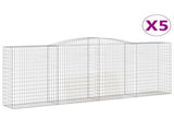 Arched Gabion Baskets 5 pcs 400x50x160/180 cm Galvanised Iron 3147038