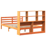 ZNTS Bookcase Bed without Mattress Wax Brown 140x200 cm Solid Wood 3321917