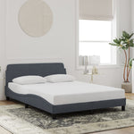 Bed Frame "Dover" Dark Grey 135x190 cm Double Velvet 373329