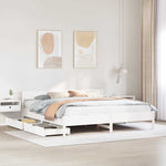 ZNTS Bed Frame without Mattress White 160x200 cm Solid Wood Pine 3301744