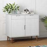 Sideboard MOLDE White 90x40x80 cm Solid Wood Pine 350547