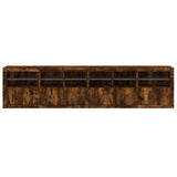 Sideboard with LED Lights Smoked Oak 283x37x67 cm 3209020