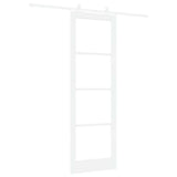 Sliding Door ORKDAL White 78 x 232 cm Solid Pine Wood and Glass 3332080