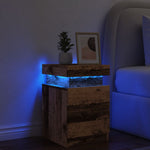 ZNTS Bedside Cabinet with LED Old Wood 35x39x55 cm Engineered Wood 857654