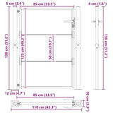 Garden Gate with Lock Black 110 x 130 cm Powder-Coated Steel 42015910