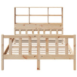 Bookcase Bed without Mattress 120x190 cm Small Double Solid Wood Pine 3322121