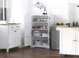 Accent Floor Storage Cabinet Kitchen Cupboard with Adjustable Shelves and 2 Lower Doors, White T3398P341252